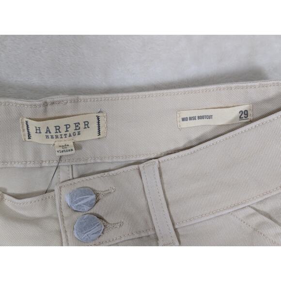 NWT Harper Heritage Cargo Bootcut Jeans Women's Size 29 Beige - Picture 6 of 12